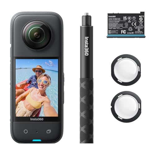 Insta360 X3 Starter Pack - Cámara de acción impermeable de 360° con sensor de...