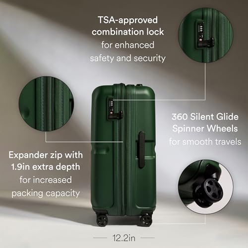 ANTLER Single Stripe Checked Medium Luggage, Green, 26x18x12, 89L by ANTLER - Used condition - Image 2
