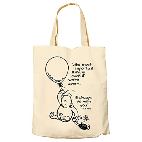 Getagift Cotton Tote Bag with Pooh Quote Cover