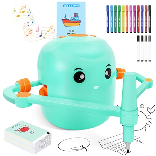 Drawing Robot for Kids with 150 Learning Cards and 17