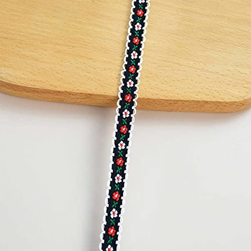 ZHANGWW Cinta de Encaje de Nailon con Bordado Floral de 5 Yardas, Tela para Ajuste de Ropa, Accesorios, Costura, Manualidades DIY-B15 Cover