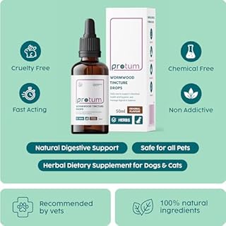 Zanipro Vermifugo Naturale per Cani e Gatti – Gocce all’Assenzio (Wormwood) 100% Naturali, Trattamento Vermifugo Liquido per Cani e Cuccioli, Integratore Digestivo con Quassia e Noce Nera | 50 ml