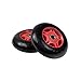 76 mm Black Wheel Red Hub Caster Wheels (Pair) for the Razor Crazy Cart, Ripstik, FlashRider 360, RipRider 360, & PowerRider 360
