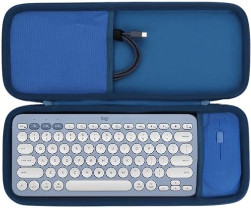 Lebakort Hard hoesje compatibel met Logitech Pebble Keys 2 K380s K380 Bluetooth draadloos toetsenbord (Zwart