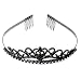 Wedding Bridal Black Rhinestone Tiara Crown Comb Haird Clips for Women Accessory Xmas by PH