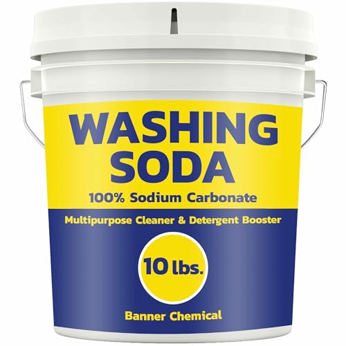 Banner Chemical Soda Ash (10 lbs) - 100% Sodium Carbonate - Multipurpose Cleaner, Detergent Booster & pH Adjuster, High Purity for Industrial & Household Use, Made in USA