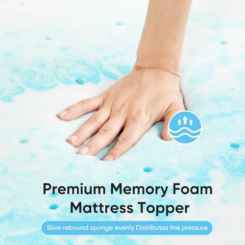OLIXIS 2 Inch Twin Cooling Gel Infused Memory Foam Mattress Topper, Bed Pad — view 4