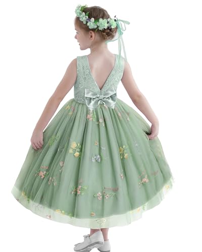 Vestido para desfiles con diademas sin picazón para niñas de 2 a 8 años
