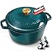 Mueller DuraCast 6 Quart Enameled Cast Iron Dutch Oven Pot with Lid, Sourdough Bread Baking, PFOA-Free, 500°F Oven Safe - All Cooktops incl. Induction, Braising & Slow Cooking, Emerald