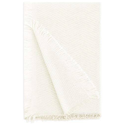 Vipalia Colcha Multiusos Sofa. Plaid para Cama. Manta Foulard Cubresofa Cubrecama. Reversible Comoda. Algodón Ecologico. Calidad Diseño Elite Espiga. Color Blanco 230x260 cm