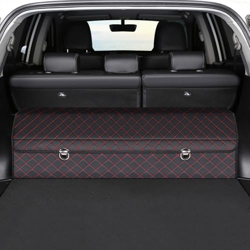 OZQWYF Auto Kofferraum Aufbewahrungsbox für Suzuki Vitara JT 3-Door 2005 2006 2007 2008 2009 2010 2011 2012 2013 2014 2015 Faltbarer Organizer Wasserdichter Emblem Kofferraum Tasche Zubehör,Black1