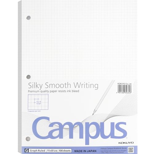KOKUYO 5x5 Graph Paper, Loose Leaf Paper 8.25