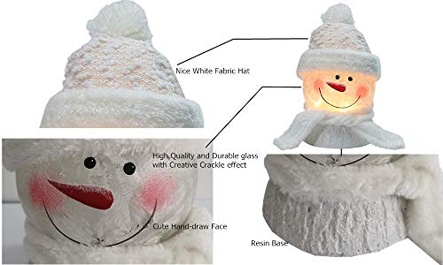 Huthomery Lighted Christmas Snowman Lamp, Electric Glass Snowman Ball Night Lights With Santa Claus Hat For Xmas Holidays Home Décor #TOP6