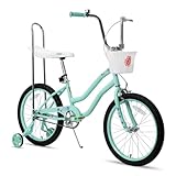 JOYSTAR 20 Inch Kids Bike with Training Wheels, Banana Seat Bicycle for Girls Ages 7-10 Years Old,...