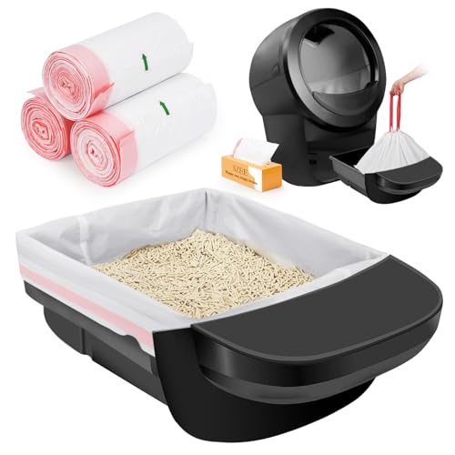 SZEE 60 Pack Automatic Waste Bags Compatible with Litter Box Robot 3/4 and Other Automatic Cat Litter Box, Waste Drawer Liners Bags Heavy Duty, Thick Self-cleaning Cat Litter Box Liners