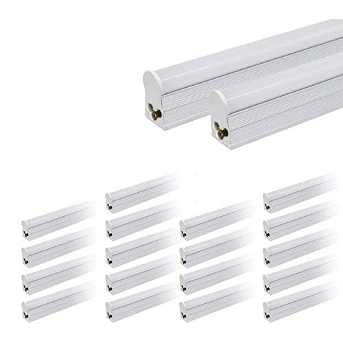 20 PackT5 LED Integrated Light Fixture, LED T5 Linkable Integrated Tube 2ft 1000lm 12W T5 Integrated Single Fixture 4100K Utility Shop Light,Ceiling and Under Cabinet Light Accessories Not Included