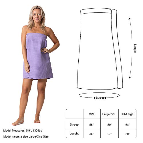 Image of Turkish Linen Women's Waffle Spa Body Wrap with Adjustable Closure