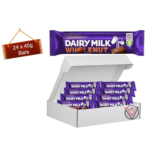 VIMIX All Flavours Chocolate Bags & Bars Collection (Full Box, Dairy Milk Whole Nut Bar 45g)