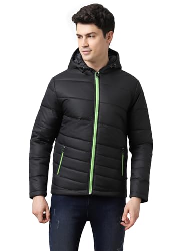 Image of Urbano Fashion Men's Full Sleeve Zippered Hooded Neck Puffer Jacket