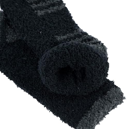 Image of American Trends Men's Fuzzy Slipper Socks - Fluffy Cozy Unisex Winter Warm Sleep Socks