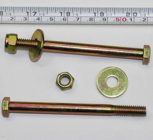 Image of 5 /16 inch x 4 inch Hex Head Bolt by Color Galvanization with Nylon Lock nut and Large Size Washer Assortment Kit,Alloy Steel,Grade 5.(8pcs Pack),by Metalsuberg