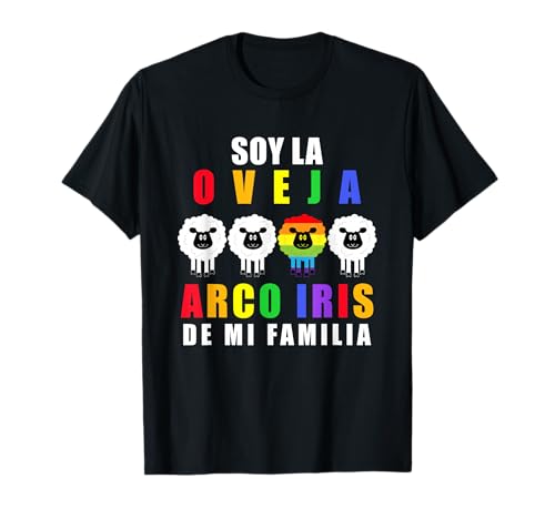 Camisetas Gay Proud Ally Regalos Lgbt-Q Soy La Oveja Arco Iris De Mi Familia Lgbt-Q Orgullo Gay Camiseta Unisex Adulto Black Size S Manga Larga Jersey Clásico Cuello Crew Verano