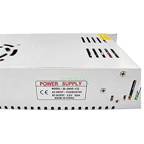Lysee 3D Printer Parts & Accessories - SWMAKER DC Output 12V 30A DIY Accessories DC Transformer 360W Printer Power Supply for CR-10 3D Printer Parts