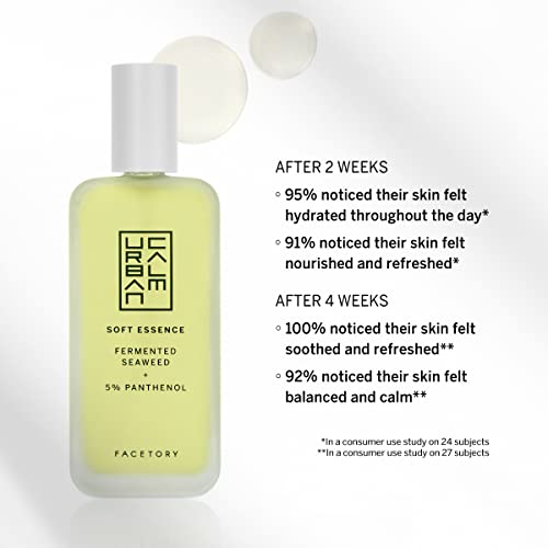 Urban Calm Soft Skin Essence - Hydrating Face Toner With 5% Panthenol, Fermented Seaweed & Cica For Calming Redness - Glow Boosting And Deep Moisturizing Facial Essence For All Skin Types - 120Ml #TOP1