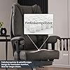 EXCEBET Silla de Oficina Ejecutiva de Cuero PU 180kg - Silla de Escritorio Ergonómica para Personas Grandes con Asiento de 14 cm de Muelles Ensacados, Silla Gamer Robusta (Gris) #4