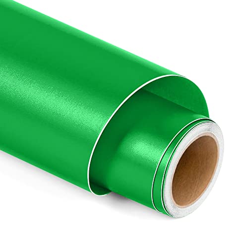 Rouleau de vinyle permanent mat métallisé pour Cricut et Silhouette Cameo - Vert pomme - 30,5 cm x 1,5 m Cover