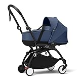 Stokke YOYO3 Kinderwagen mit Liegewanne (Navy Blue) - Inklusive Rahmen (Black), Liegewanne, Doppelmatratze, Fußbezug, gepolstertem Schultergurt und schützender Aufbewahrungstasche