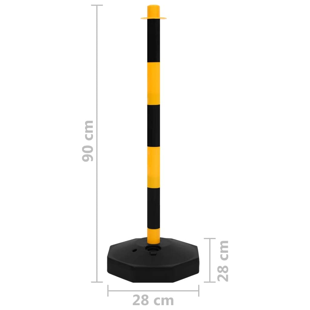 vidaXL Set di Pali Stradali con Catena in Plastica di 10 m