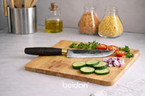 Image of Iron Kitchen Knife | Wooden Handle Meat & Fish Cutting Knife | Vegetable Cutter | Traditional Naadan Kathi-Kathi | Knife for Kitchen Use |27 * 3 * 2.5