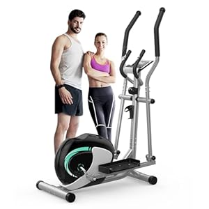 Dripex Elliptical Exercise Machine, Hyper-Quiet Elliptical Machine for Home, Magnetic Elliptical Training Machines with 8-Level Resistance, 6KG Flywheel, LCD Monitor, Pulse Sensor