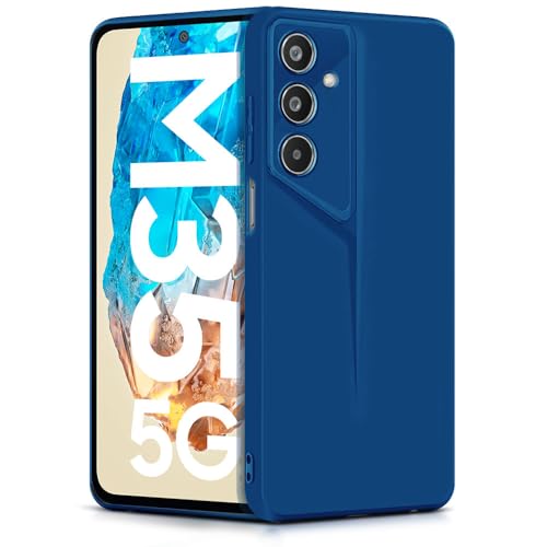 Image of WOW IMAGINE Slim Back Cover for Samsung Galaxy M35 5G | Blade Series Ultra Thin Case with Lightweight Design | Camera Protection | Soft Matte Silicone Flexible Mobile Case - Blue