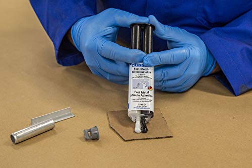 WEICON Fast-Metal Minutenkleber 24 ml | Flüssigmetall | 2-Komponenten-Epoxidharzkleber für Metall, Holz, Stein u. v. m.