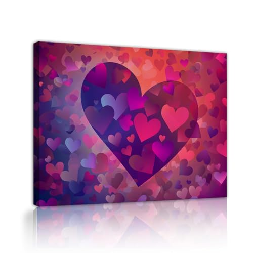 Peinture decor intérieure romantique pour chambre avec cette toile amour coeur