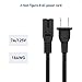 [UL Listed] Cable Matters 2-Pack 2 Prong TV Power Cord - 15ft, AC Power Cord, Non Polarized (NEMA 1-15P to IEC C7), Compatible with Samsung LG Sony Insignia TCL Sharp Toshiba Hisense TV PS4 PS5