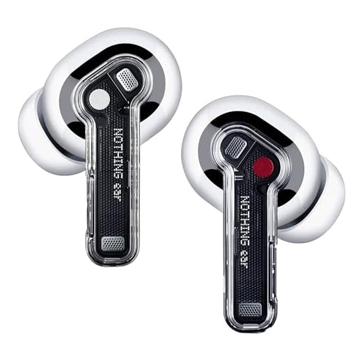 Nothing Ear kopfhörer kabellos Bluetooth mit Hi-Res-Audio, Aktive Geräuschunterdrückung, Fortgeschrittener Equalizer, und bis zu 40,5 Stunden Wiedergabezeit - Weiß