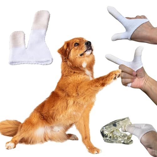 MIND UP Dog Finger Toothbrush, Washable & Reusable Finger Brush for Dog Teeth Cleaning, Pet Dental Care Tool for Small Dogs & Puppies, Made in Japan