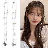 YANHUILAY パール 髪飾り【2個セット】パール ヘアピン 三つ編み アクセサリー 可愛い 髪留め ヘアアクセサリー 簡単取付け パーティー 発表会 文化祭 体育祭 結婚式 披露宴 卒業式 入学式 撮影 写真 子供 大人用 レディース (スタイル1)