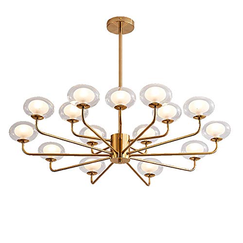 Suspension industrielle dorée 5 lumières luminaire rétro pour salon moderne