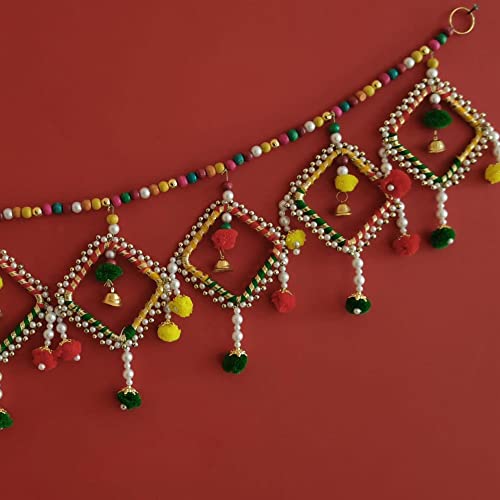 Image of Handmade Door Hanging Bandarwal Chudi Style Toran (TC-04) -Diwali New Year Inauguration Wedding Festival Home Decor Pooja (40 Inch X 6 Inch)