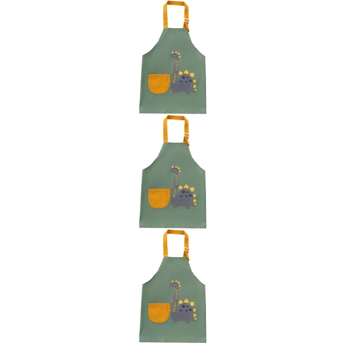 Mipcase 3pezzi Grembiule Per Ragazzo Ragazza Grembiule Da Pittura Con Tasche Regolabili Per Attività Artistiche e Gioco Età Consigliata Anni Verde