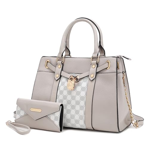 Image of MKF Collection Crossbody Tote Bag for Women & Wristlet Wallet Purse Set - PU Leather Top-Handle Satchel Shoulder Handbag