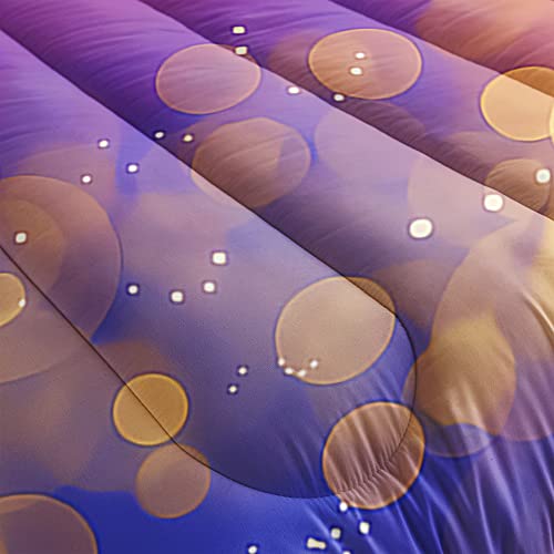 African American Black Girl Comforter Set For Kids And Adults, Queen Size Purple Hair Woman Bedding Comforter With 2 Fashion Black Girl Patterned Pillowcases - 90" X 90" #TOP3