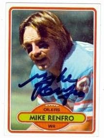 Autograph Warehouse 61465 Mike Renfro Autographed Football Card Houston Oilers 1980 Topps No. 301