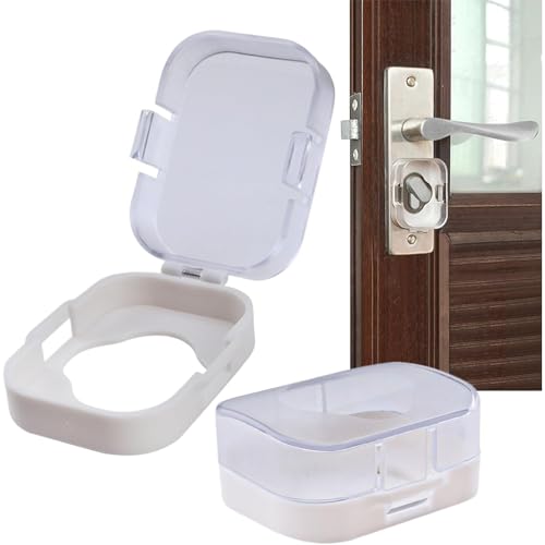 鍵穴カバー 2個 玄関ドア セキュリティ強化 安全ロックカバーキーカバー サムターン回し防止 チャイルドロックで粘着式ドアロック 誤操作防止 扉 窓の安全対策 鍵保護