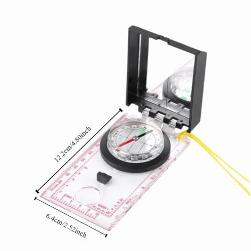 Brújula multifuncional portátil con espejo y cordón para camping miniatura 2