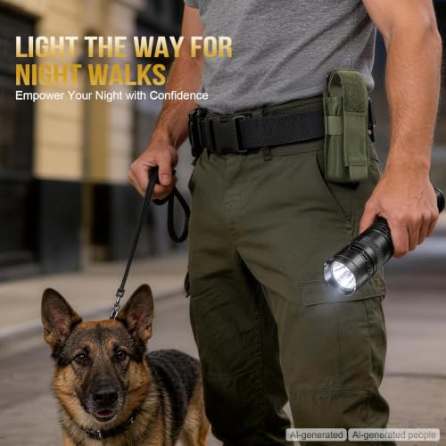 Image of OneTigris Flashlight Holster Flashlight Holder Molle Flashlight Holster Tactical Flashlight Pouch Holder for Belt 1000D Cordura Nylon